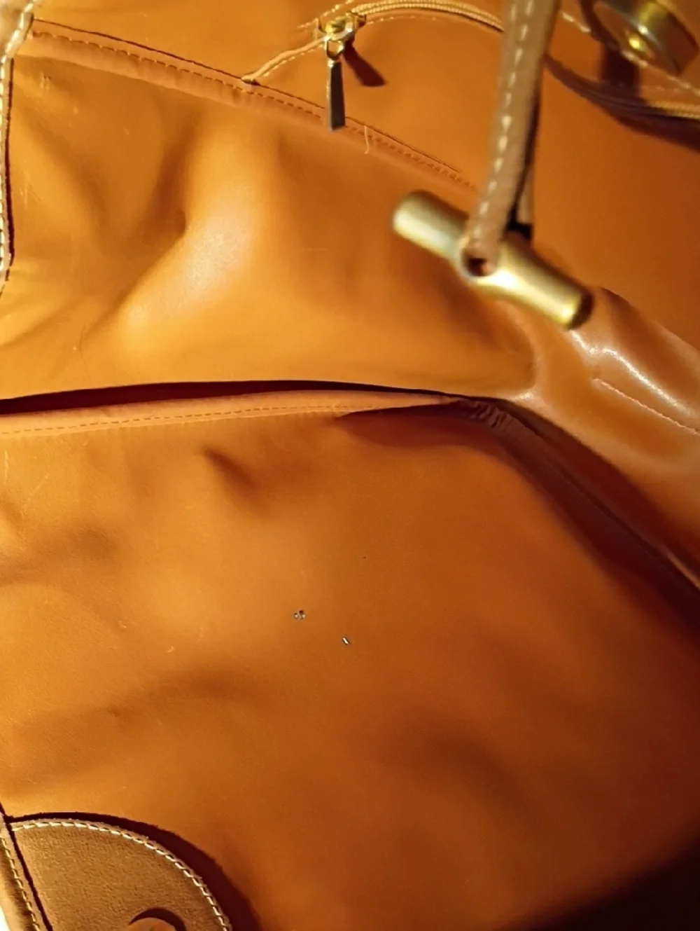 Longchamp Cognac Leather Tote with Gold Toggle - Picture 3 of 10